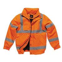 dickies dickies sa22050 hi vis bomber jacket orange large