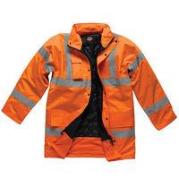 dickies dickies sa22045 hi vis motorway safety jacket orange medium