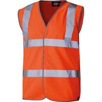 dickies dickies hi vis orange safety waistcoat large