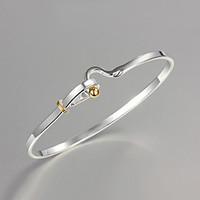 DIY Noble Quality 925 Sterling Silver Bangles Party Daily Bangles For WomanLady Christmas Gifts