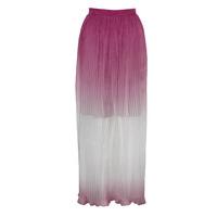 Dip Dye Pleated Maxi Skirt