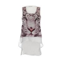 Dipped Hem Animal Print Vest Top