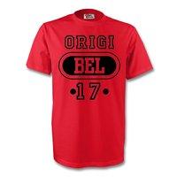 divock origi belgium bel t shirt red