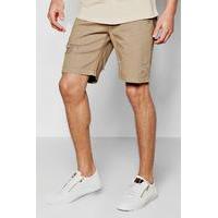 Distressed Twill Shorts - olive