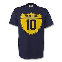 diego maradona boca juniors crest tee navy