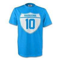 diego maradona napoli crest tee sky blue