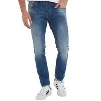 Diesel Mens Sleenker 0670K Skinny Fit Jeans Blue Wash