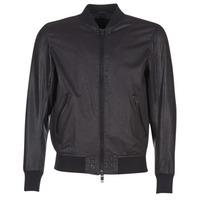 diesel l powell mens leather jacket in black