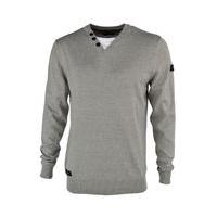 dissident v neck jumper with t shirt insert in grey