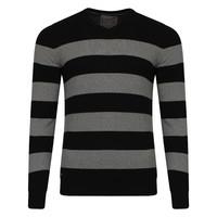 Dissident V-neck contrast stripe jumper in Black