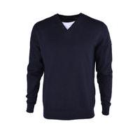 dissident v neck jumper with t shirt insert in navy