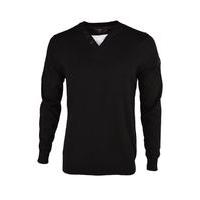 Dissident V-neck jumper with t-shirt insert in black