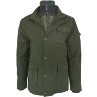 dissident cotton mix jacket with quilted jacket insert in green