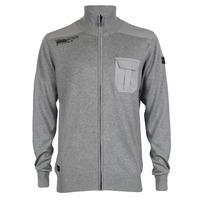 Dissident Gardiner zip up cardigan jacket in Mid Grey Marl