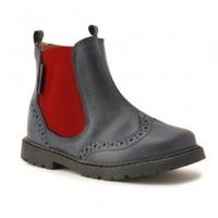 Digby, Navy Blue Leather Boys Zip-up Boots