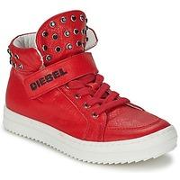Diesel TREVOR girls\'s Children\'s Shoes (High-top Trainers) in red