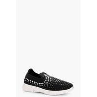 Diamante Slip on Trainer - black