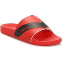 Diesel Mens Red Aloha Sa-Maral Slide Flip Flops men\'s Flip flops / Sandals (Shoes) in multicolour
