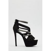 Diamante Strappy Platform Heels