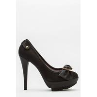 Diamante Encrusted Front Bow Heels