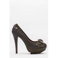 Diamante Encrusted Front Bow Heels