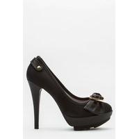 Diamante Encrusted Front Bow Heels