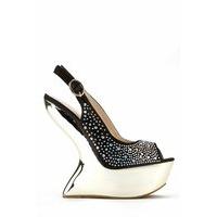 Diamante Curve Wedge Sandal Heels