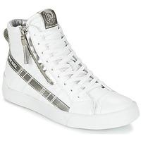 diesel d string plus w womens shoes high top trainers in white