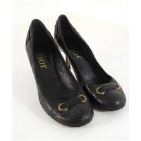 Dior Size 3.5 EUR 36.5 Black Quilted Effect Leather Kitten Heels With Dior Charm