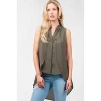 diphem double layer sless lotus blouse