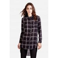 DIP HEM GRID LONGLINE SHIRT