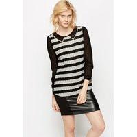 Diamante Trim Collar Knit Top