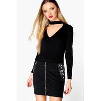 Diamante Mini Skirt - black