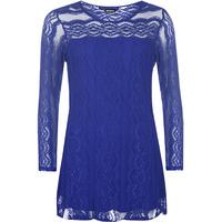 Dior Lace Long Sleeve Top - Royal Blue