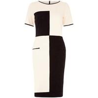 disdress black white short sleeve panel dress womens dress in white