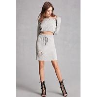 Distressed French Terry Skirt