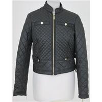 diamond by julien macdonald size 10 short black quilted jacket