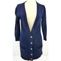 Diane Von Furstenberg Size 10 High Quality Soft and Luxurious Pure Cashmere Royal Blue Cardigan