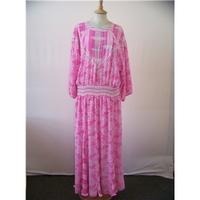 diane freis size one size regular pink full length dress