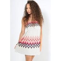 Diana Zig Zag Print Boobtube Mini Dress