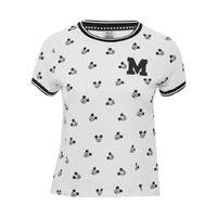 Disney teen girl mickey mouse character girl short sleeve pull on crop t-shirt - White