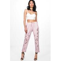 Distressed Loopback Sweat Joggers - blush