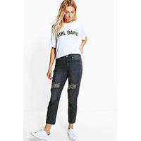 Distressed Boyfriend Jeans - grey