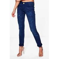 Distressed Embellished Jeans - blue