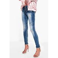 distressed skinny jeans indigo