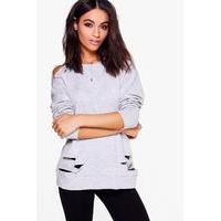 Distressed Sweatshirt - grey