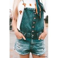 Distressed Denim Dungarees