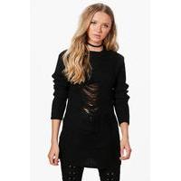 Distressed Jumper - black