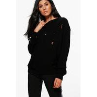 distressed jumper black