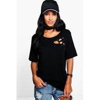 Distressed T-Shirt - black